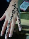 Henna tattoo image on finger